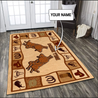 Personalized Name Bull Riding 3D Rug Rodeo