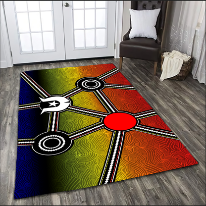 Aboriginal heal the sun and spirit 3D print Rug