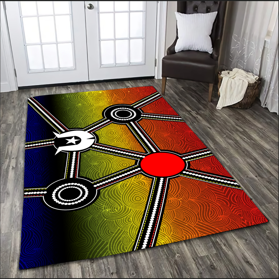 Aboriginal heal the sun and spirit 3D print Rug