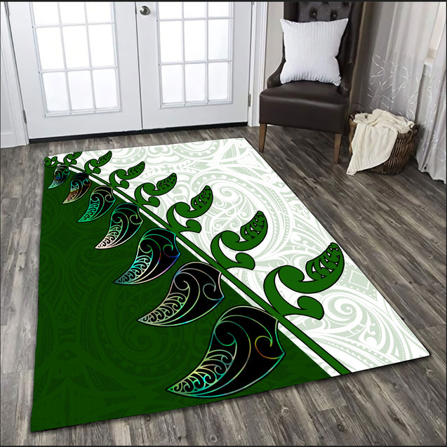 New Zealand Aotearoa Koru Fern Kiwi Rug ML