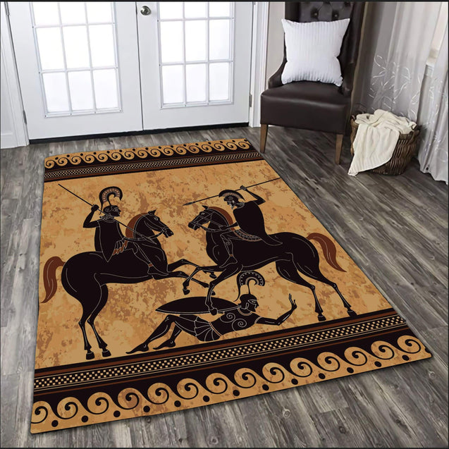 Ancient greece warrior Greek Mythology 3D print Rug