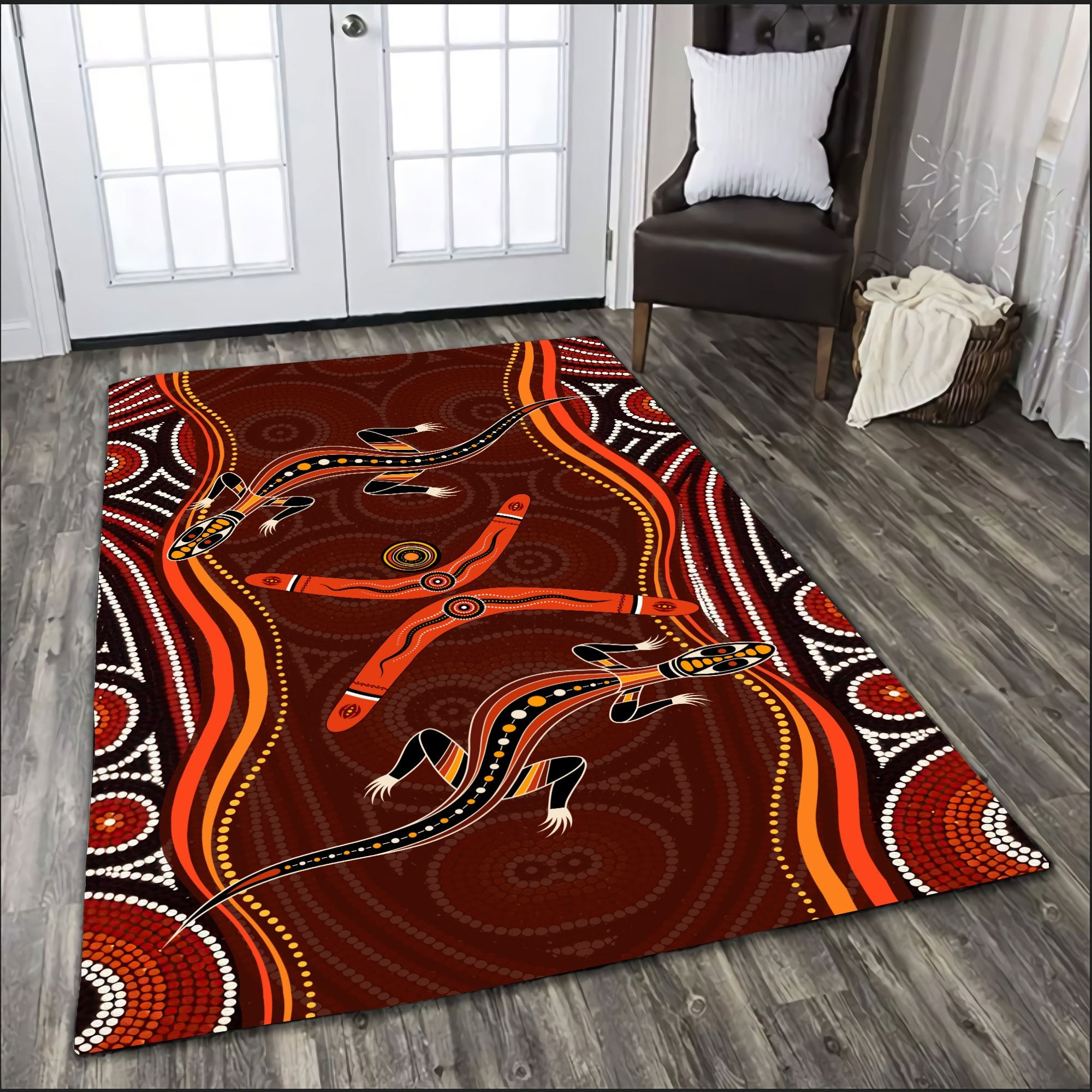 Aboriginal Naidoc Week Heal the Lizard 3D print Rug