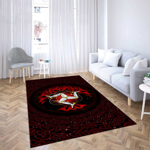 Celtic culture Triskelion Triple Red pattern 3D print Rug