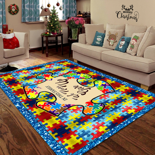 3D All Over Printed Autism Awareness RUG PD05032103