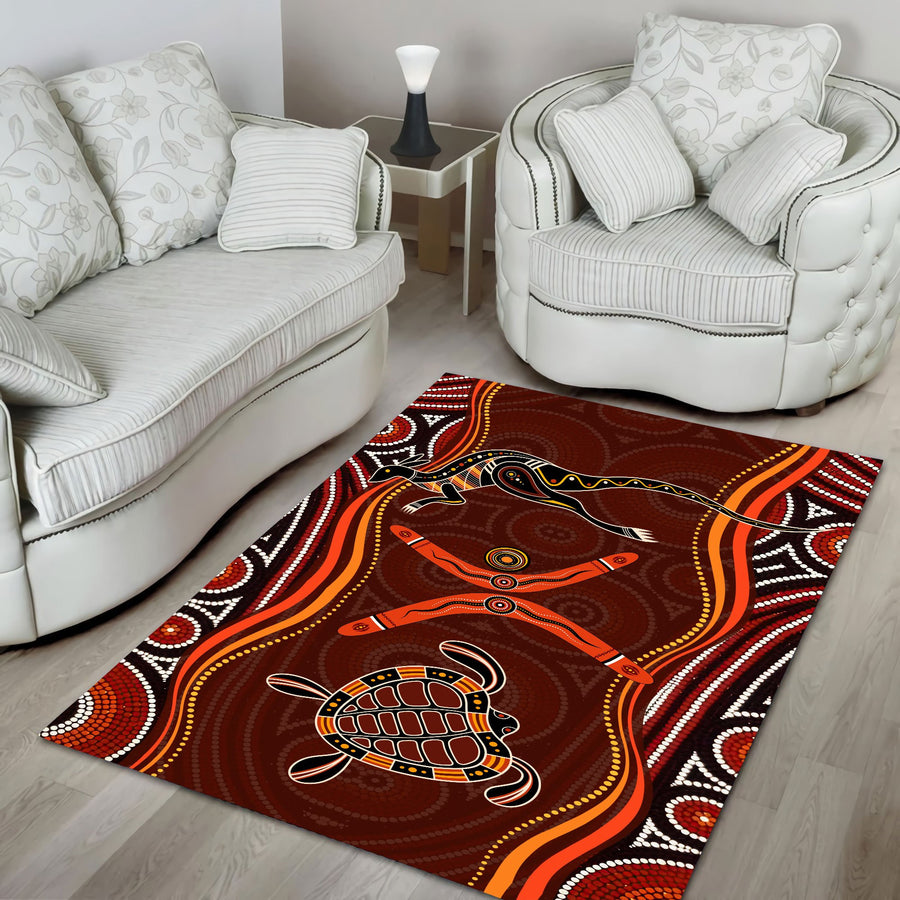 Aboriginal Naidoc Week Heal the Kangaroo and Turtle 3D print Rug