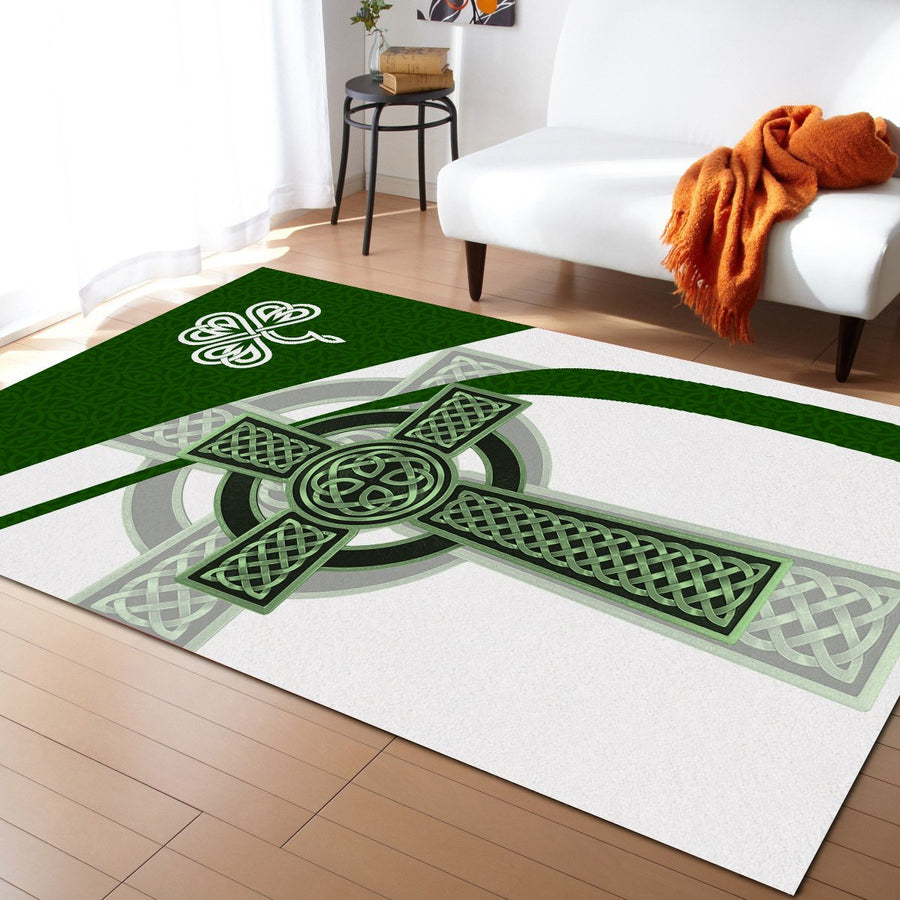 Irish Celtic Knot Cross St.Patrick day 3D Design print Rug