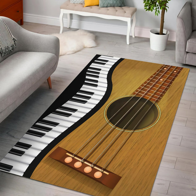 Guitar Piano Musical Instrument 3D Rug