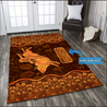 Personalized Name Bull Riding 3D Rug Vintage Style