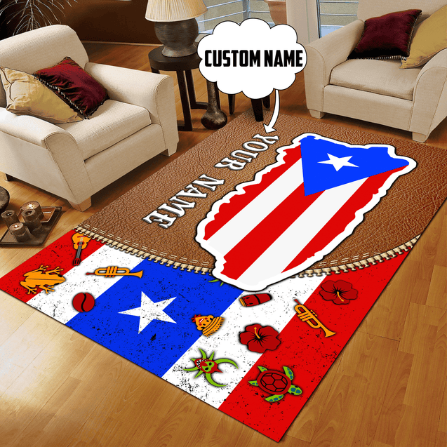 Customize Name Loving Puerto Rico Rug sn09082103