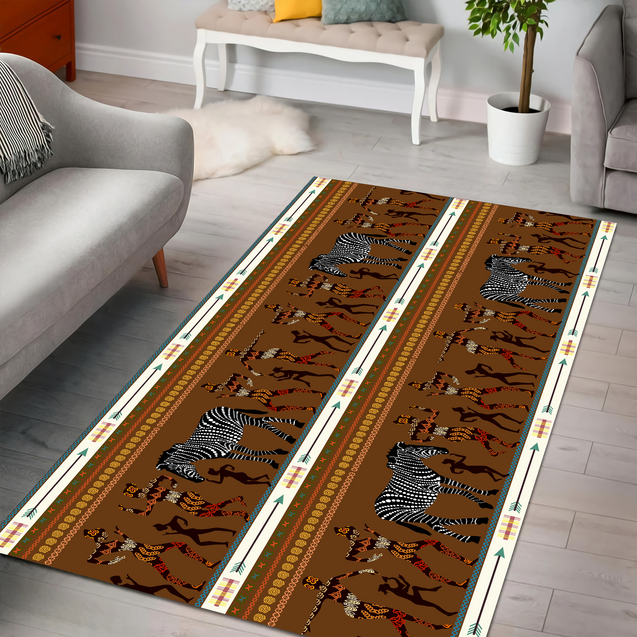 Aboriginal Zebra Dancing women Australia Culture art Rug