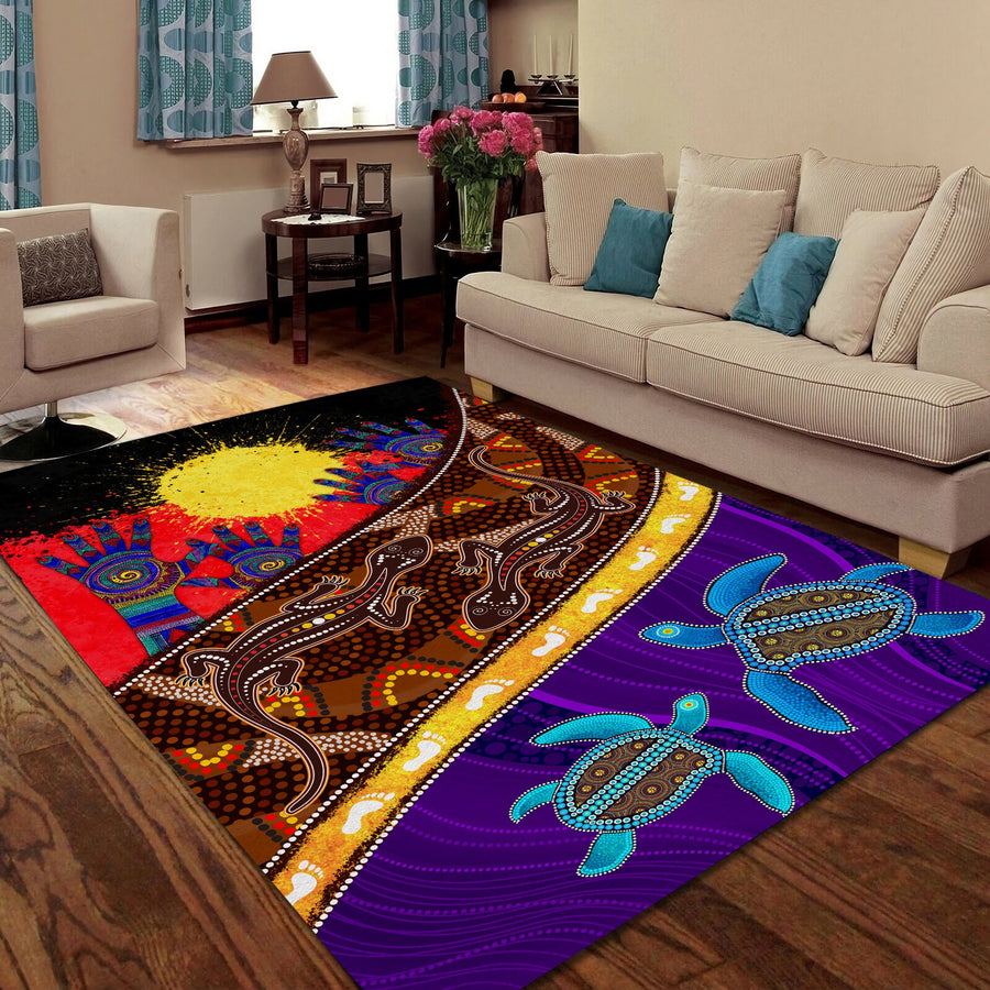 Aboriginal Culture Painting Art Colorful 3D Design Rug