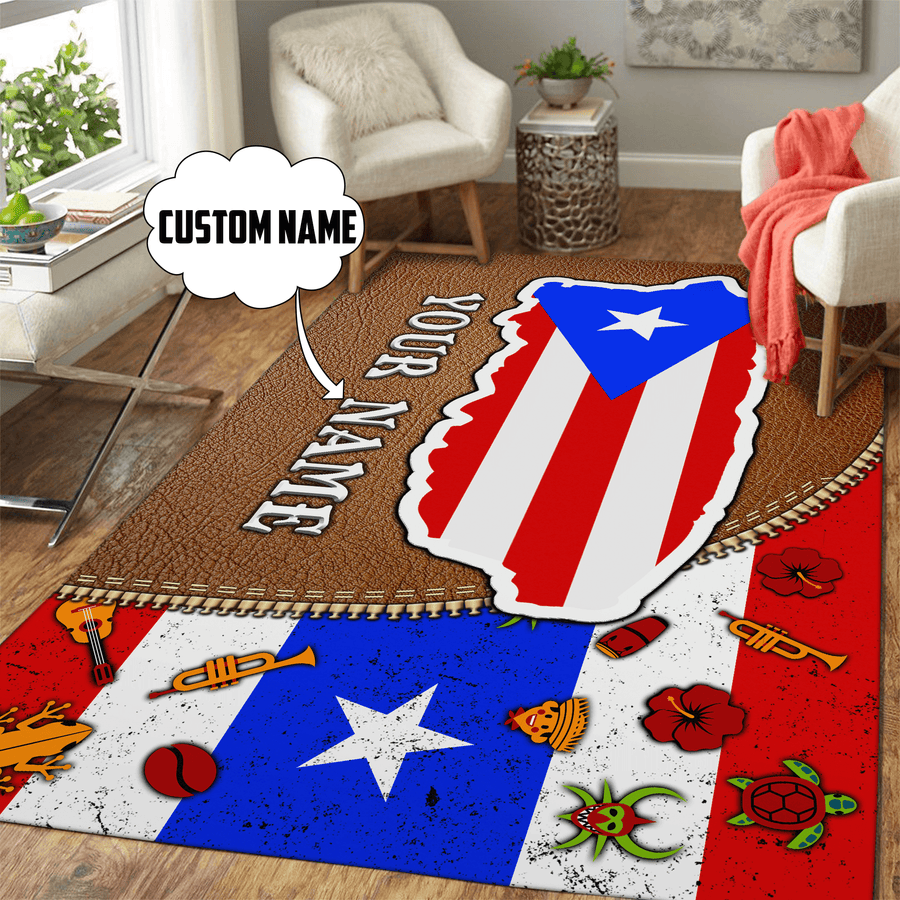 Customize Name Loving Puerto Rico Rug sn09082103