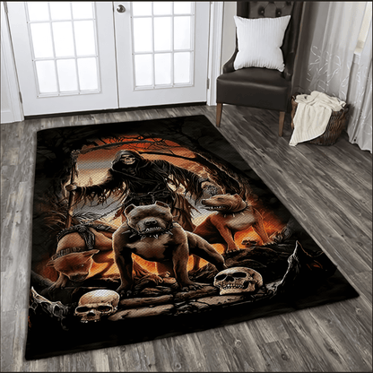 Skull And Pitbull Rug