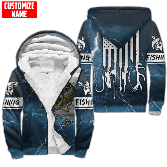 Northern Pike Fishing US Flag Custom name fishing shirts for men and women