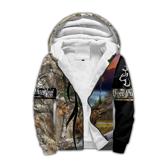 Deer Hunting 3D Over Printed Unisex Deluxe Hoodie ML