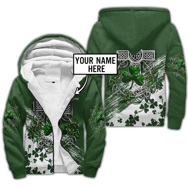 Premium Unisex Hoodie Custom Name Irish St.Patrick Day The Cross And Shamrock ML