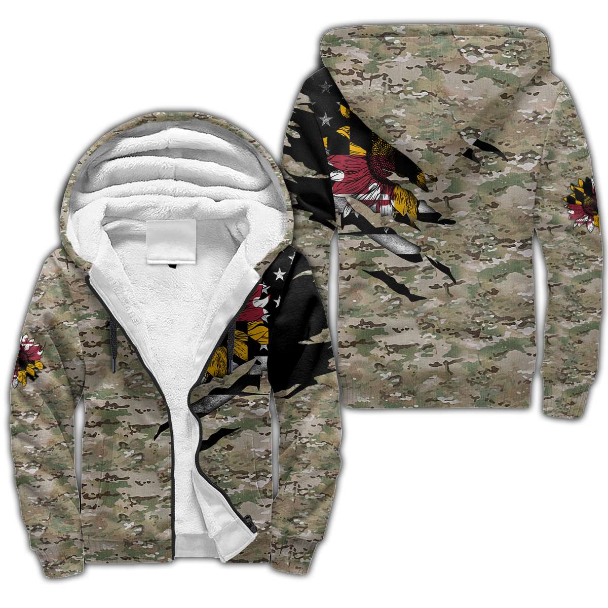 Maryland Sunflower Camo 3D All Over Printed Unisex Shirts