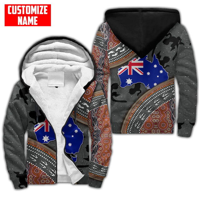 Custom name Australian Flag Aboriginal dots Zip pattern 3D printed Cloak