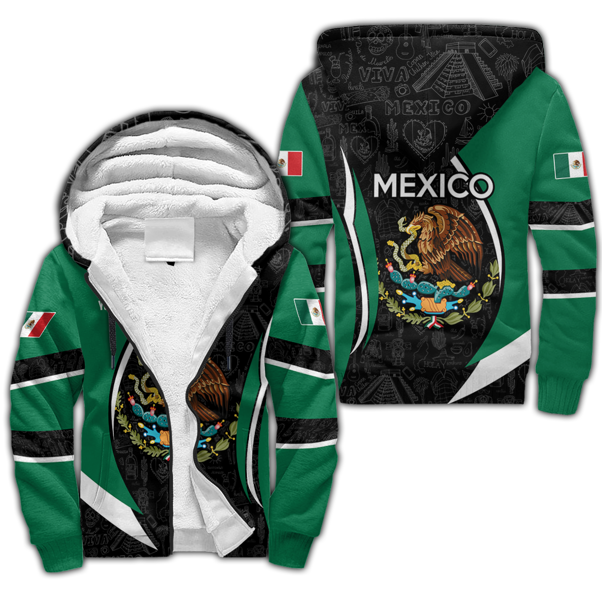 Persionalized Mexico 3D All Over Printed Unisex Hoodie