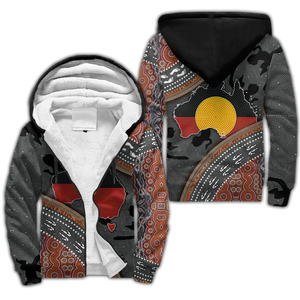 Custom name Aboriginal dots Zip pattern 3D design printed Fleece Zip-Up Hoodie