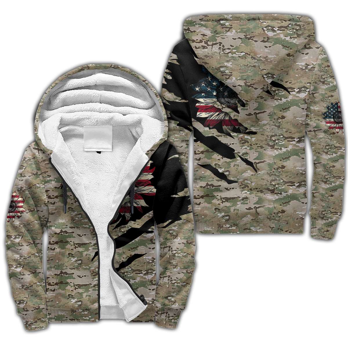 American Sunflower Camo 3D All Over Printed Unisex Shirts