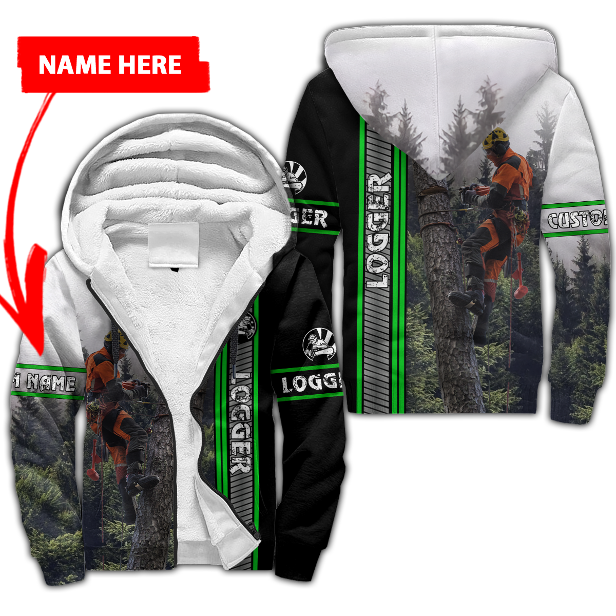 Premium Personalized Unisex 3D Printed Logger Shirts MEI