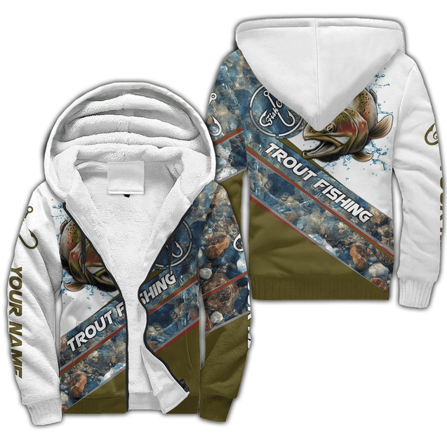 Custom name Trout-Salmon Fishing Underwater Camo 3D painting printed shirts