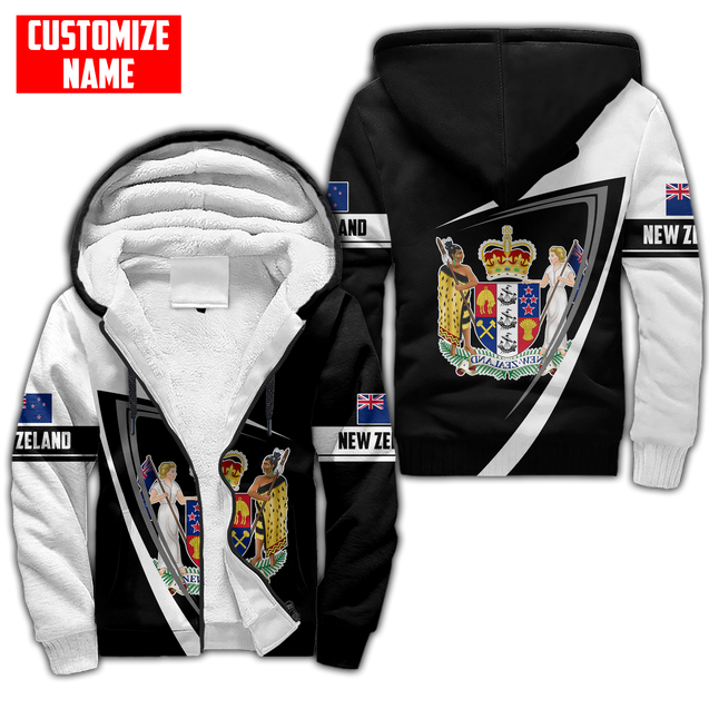 New Zealand Aotearoa Coat Of Arm Army Camou Personalize 3D Unisex Hoodie