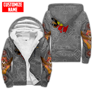 Custom name Aboriginal Australia In my heart Indigenous Painting Art 3D Fleece Zip-Up Hoodie