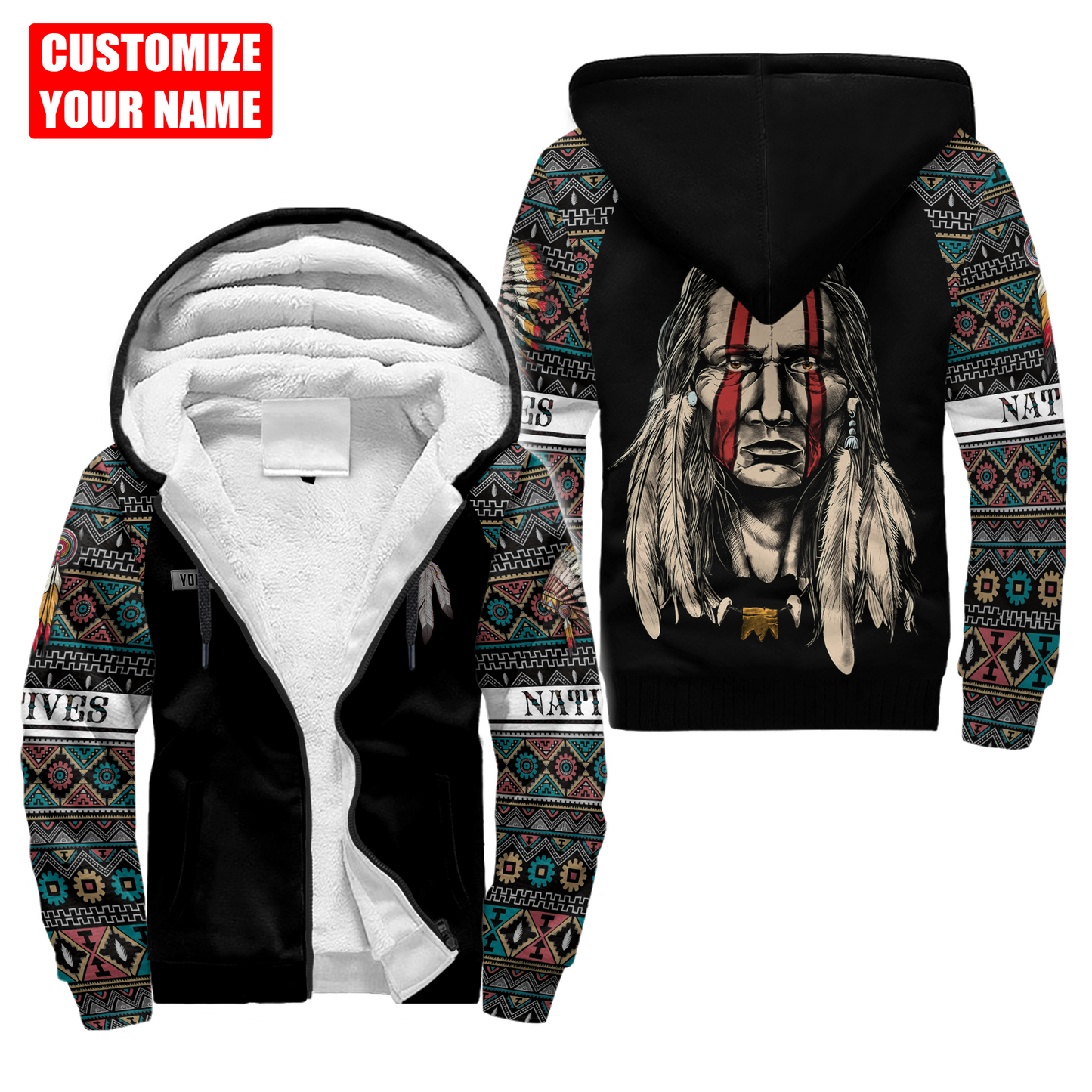 Customized name Native American 3D All Over Printed Unisex Shirts