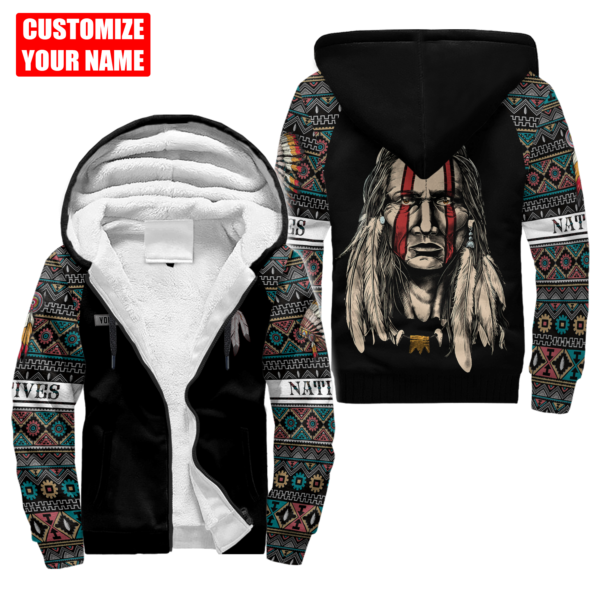 Customized name Native American 3D All Over Printed Unisex Shirts