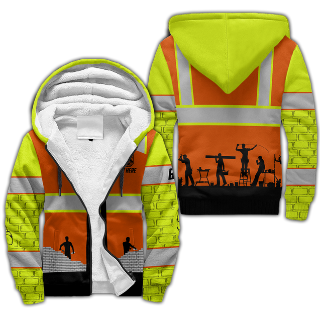 Premium Unisex Hoodie Customize Bricklayer Safety ML