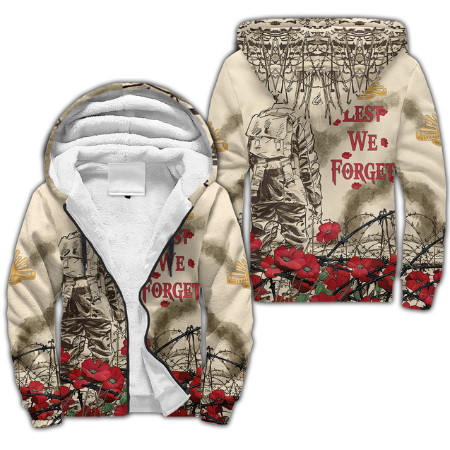 Premium Unisex Hoodie Poppy Flower Lest We Forget Anzac Day ML