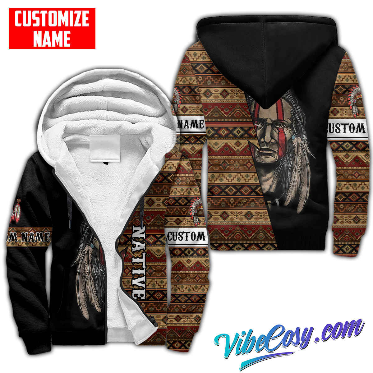 Customized name Native American 3D All Over Printed Unisex Shirts