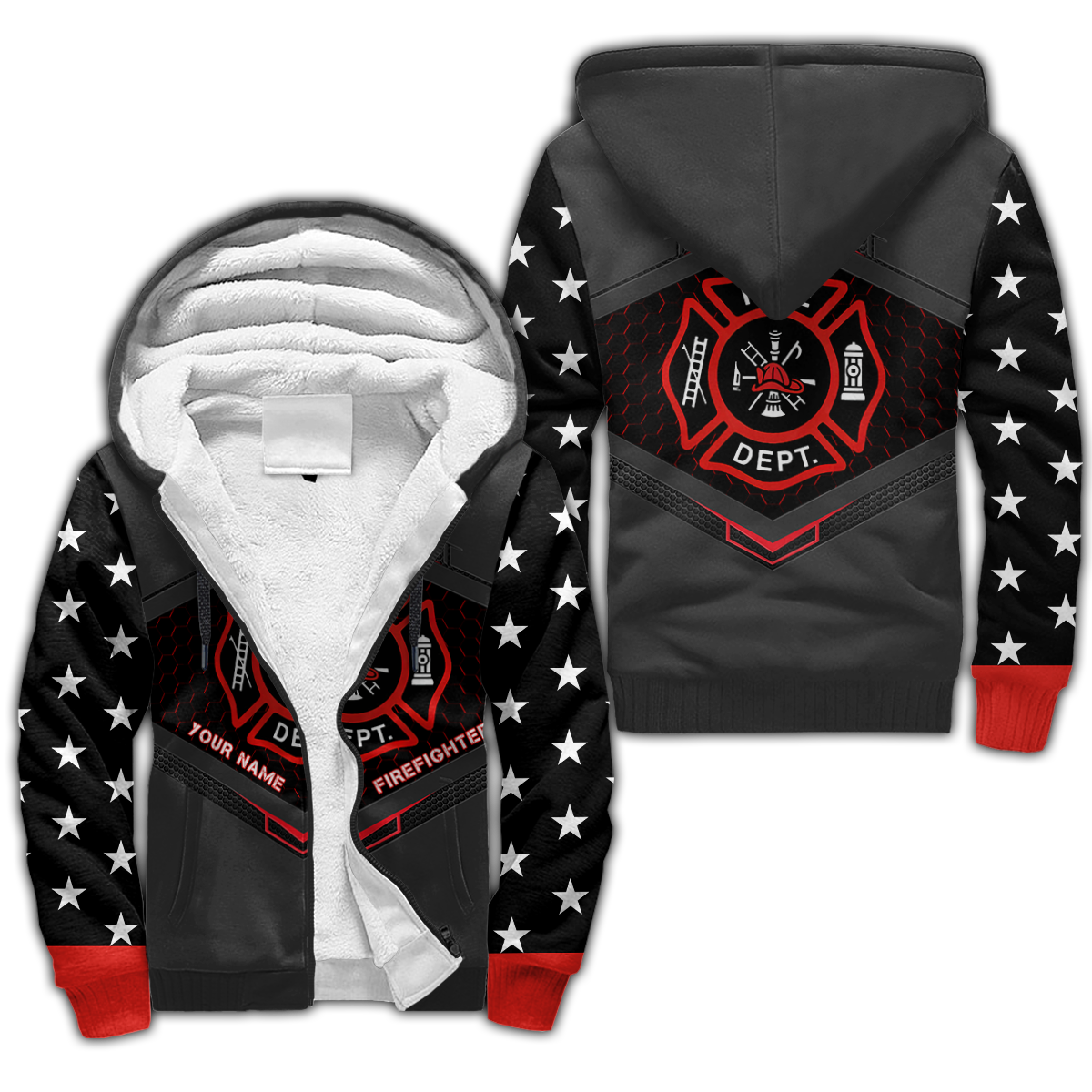 Customize Name Firefighter 3D All Over Printed For Men And Women Fleece Zip-up Hoodie MH22032102