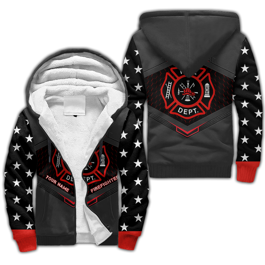 Customize Name Firefighter 3D All Over Printed For Men And Women Fleece Zip-up Hoodie MH22032102