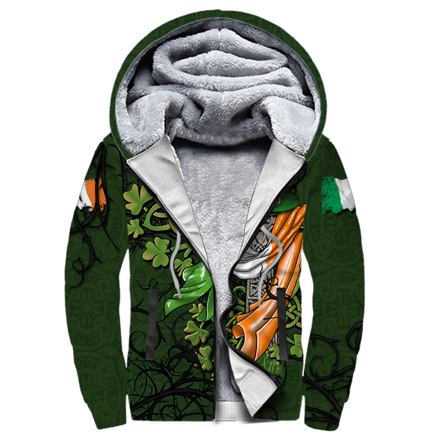 Premium Unisex Hoodie Irish St.Patrick Celtic Cross And Ireland Flag ML