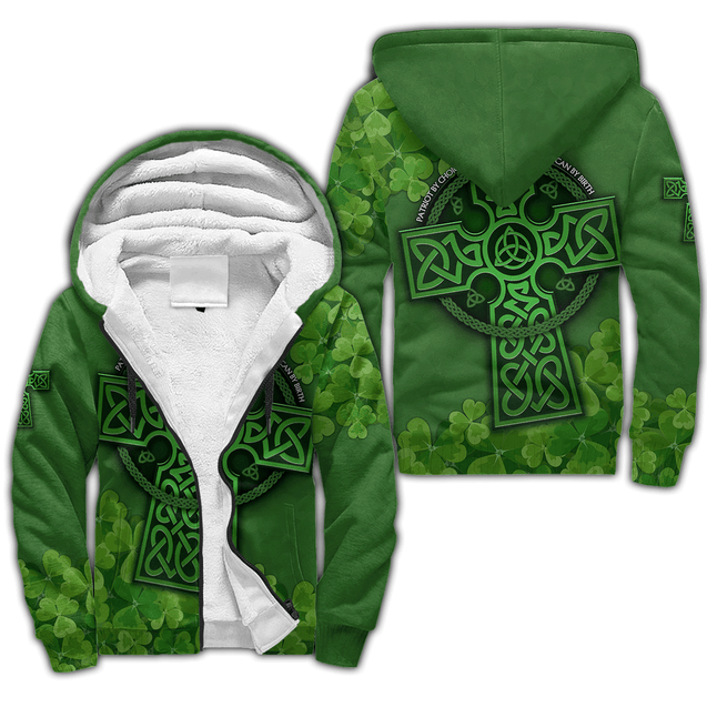 Premium Unisex Hoodie Irish St.Patrick  Celtic Cross And Shamrock  ML