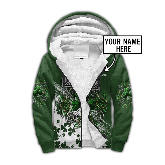 Premium Unisex Hoodie Custom Name Irish St.Patrick Day The Cross And Shamrock ML