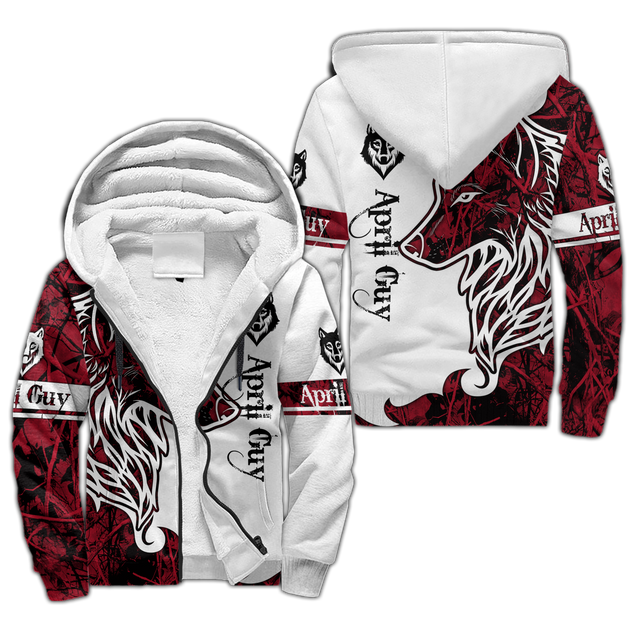 April Wolf 3D All Over Printed Unisex Hoodie