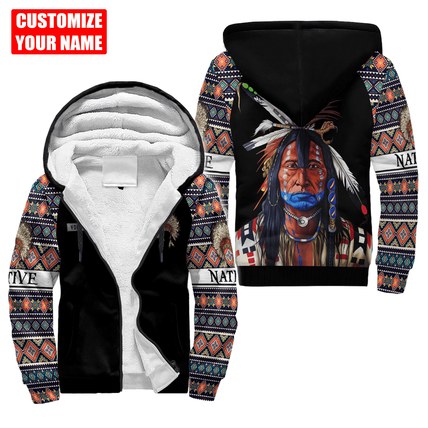 Customized Name Native American 3D All Over Printed Unisex Shirts