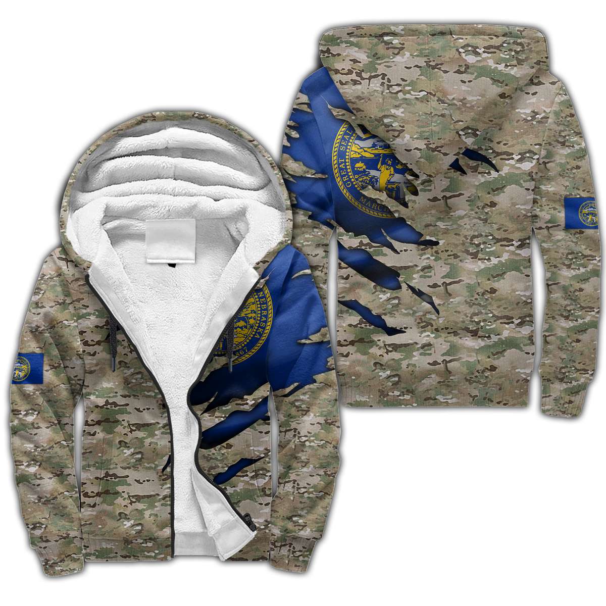 Camo Nebraska 3D All Over Printed Unisex Shirts