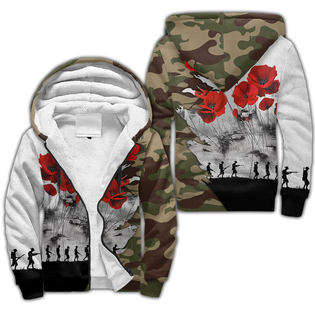 Premium Unisex Hoodie Poppy Flower Anzac Day ML