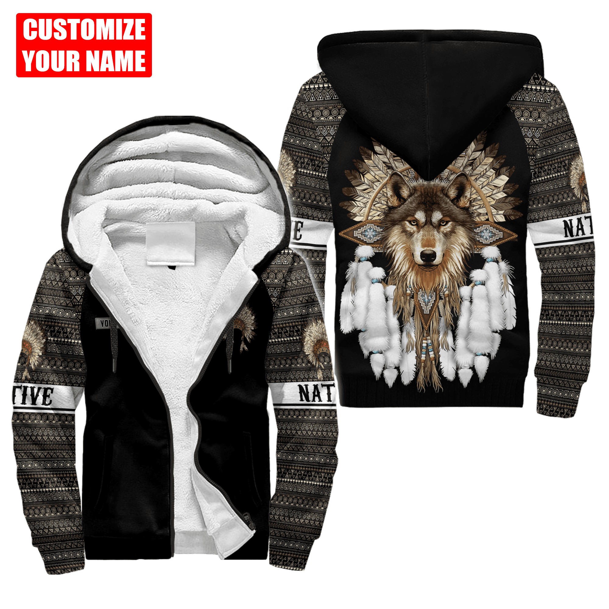 Customized Name Native American 3D All Over Printed Unisex Shirts