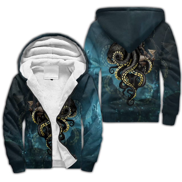 Premium Unisex Hoodie Kraken Octopus King of The Seven Seas IV ML