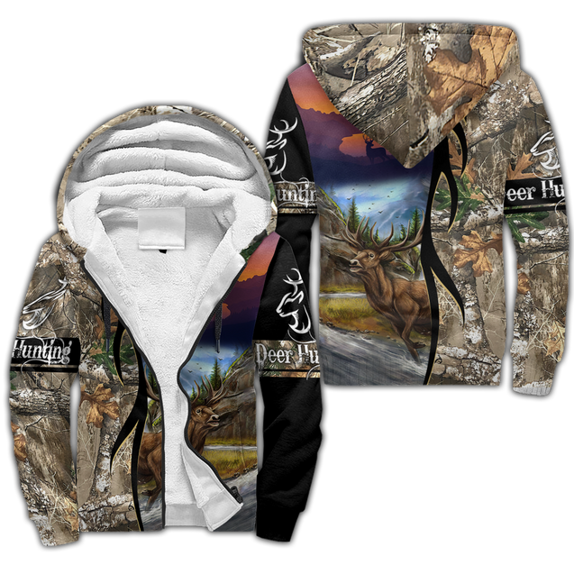 Deer Hunting 3D Over Printed Unisex Deluxe Hoodie ML