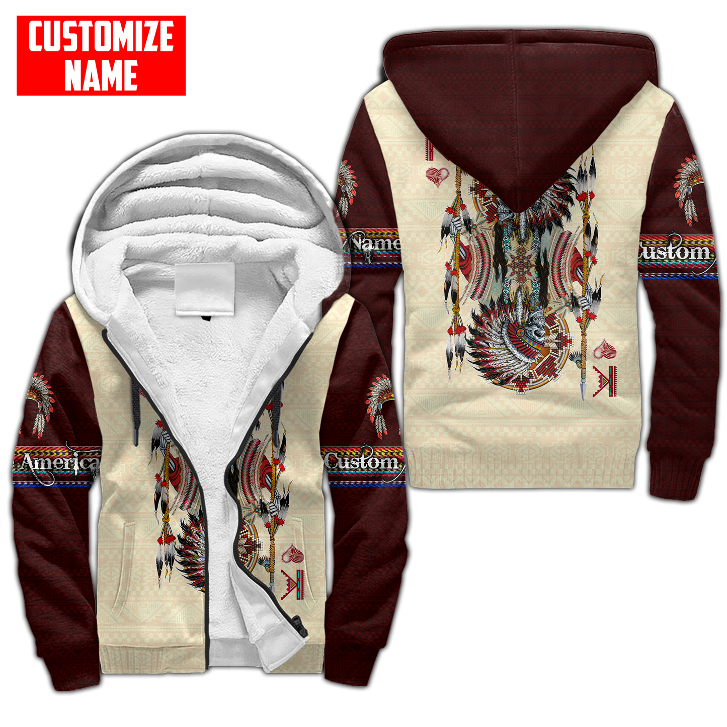 Customized name Native American 3D All Over Printed Unisex Shirts
