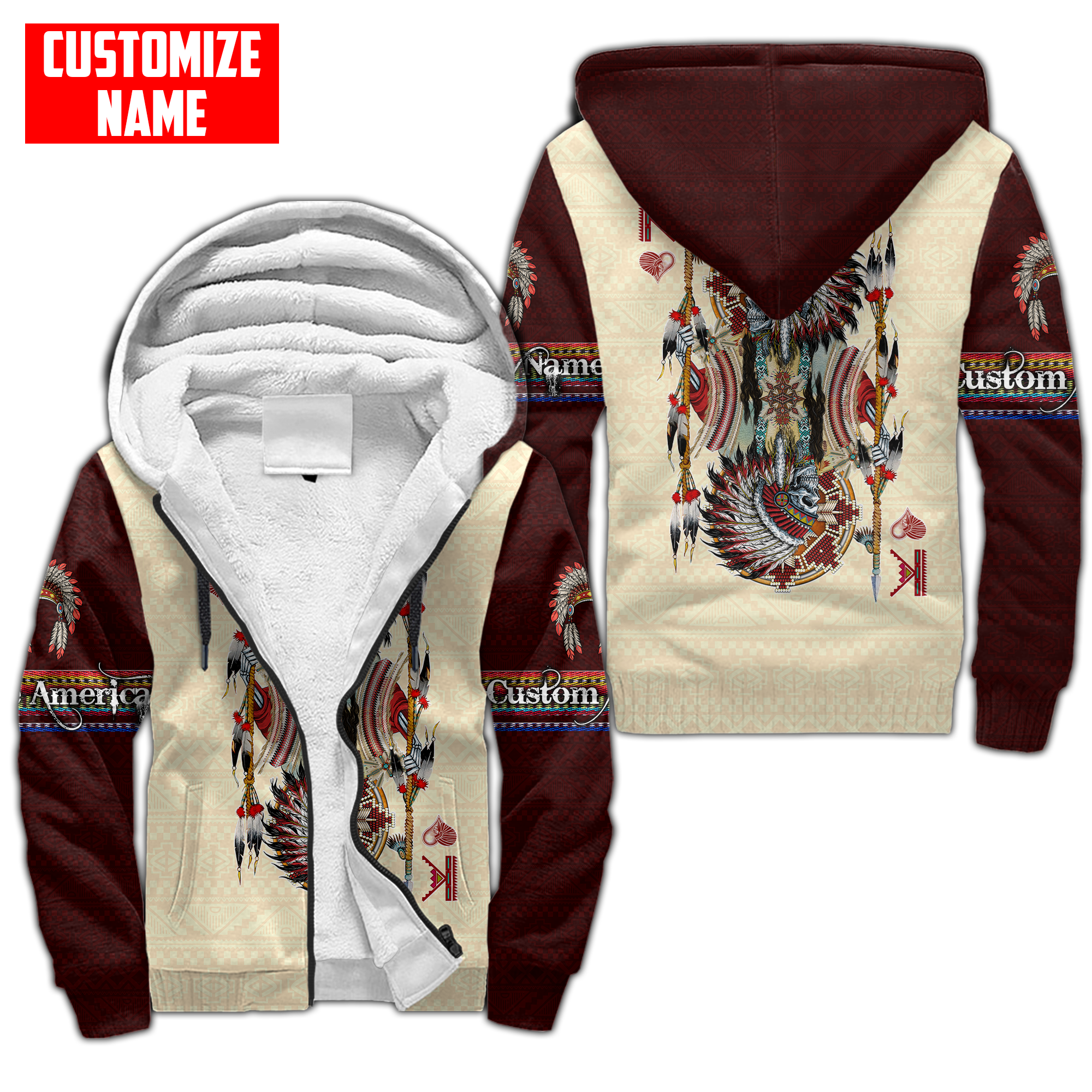 Customized name Native American 3D All Over Printed Unisex Shirts