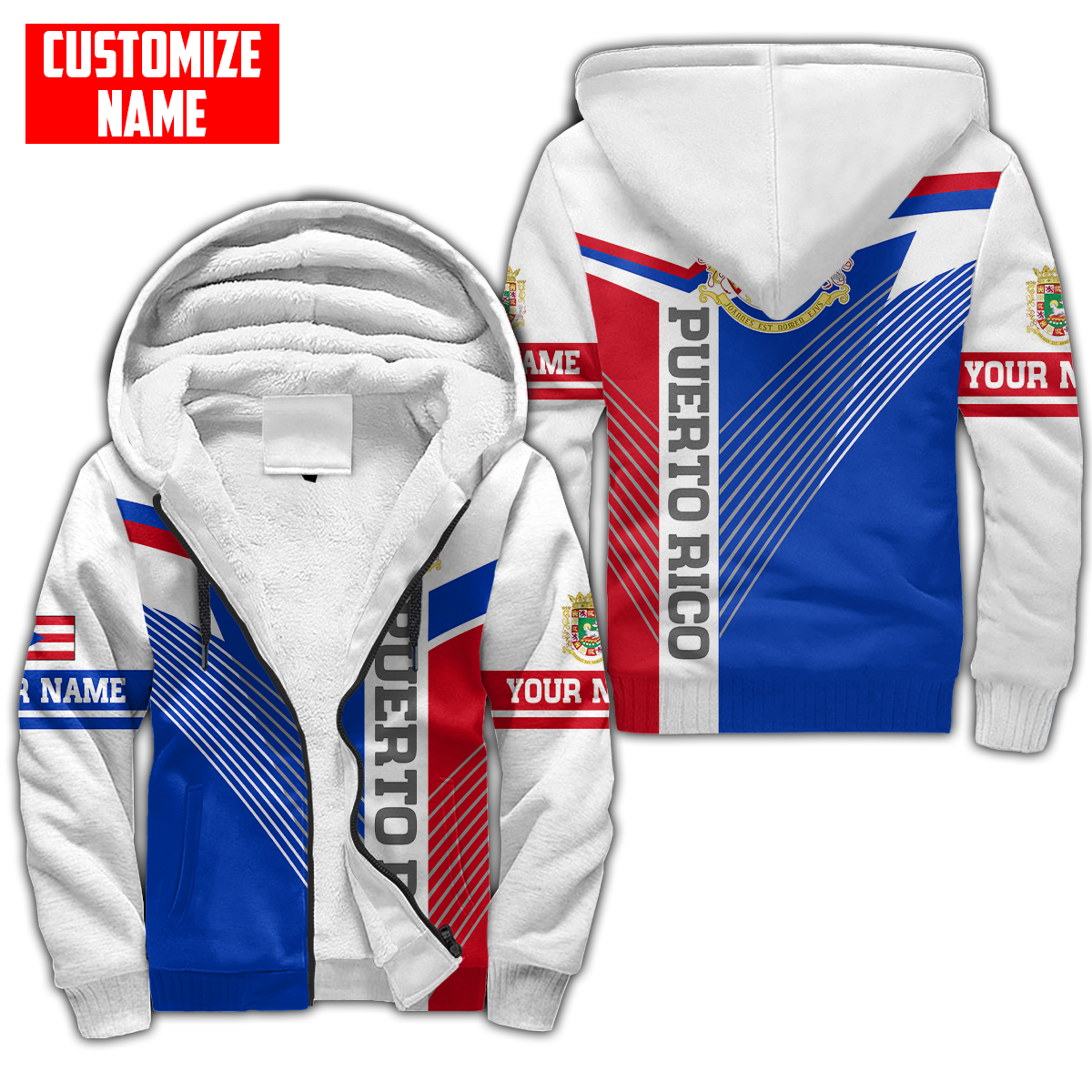 Customize Name Love For Puerto Rico 3D All Over Printed Unisex Shirts