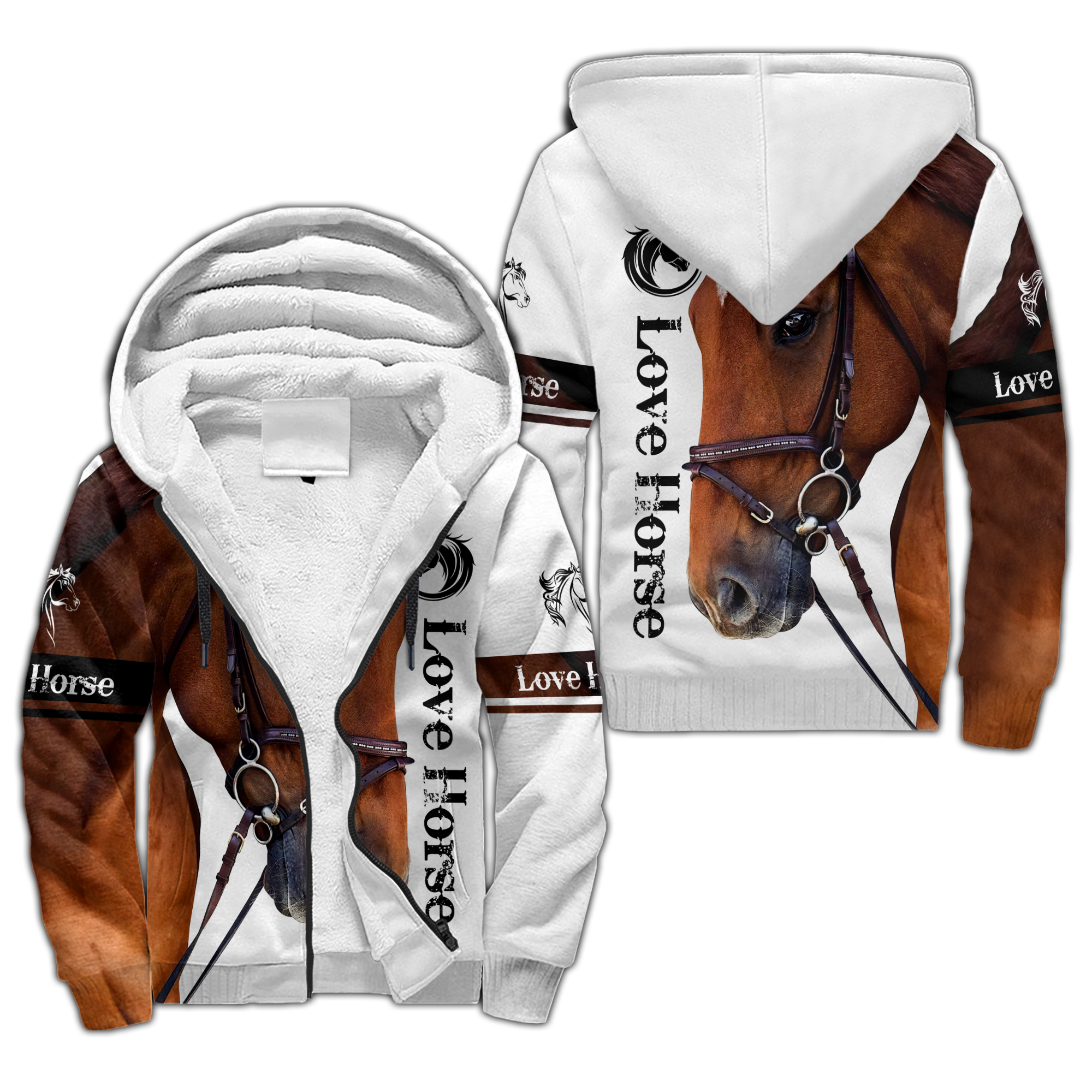 Love Horse 3D All Over Printed Hoodie Pi112056